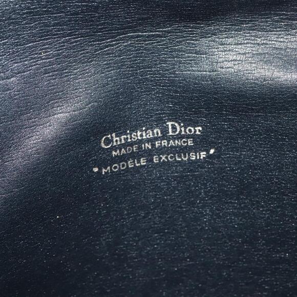 DIOR Trotter Canvas Shoulder Bag Navy Gold - Picture 11 of 16